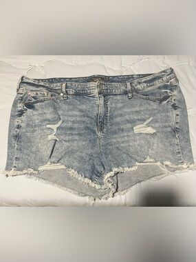 torrid Distressed Light Wash Denim Shorts